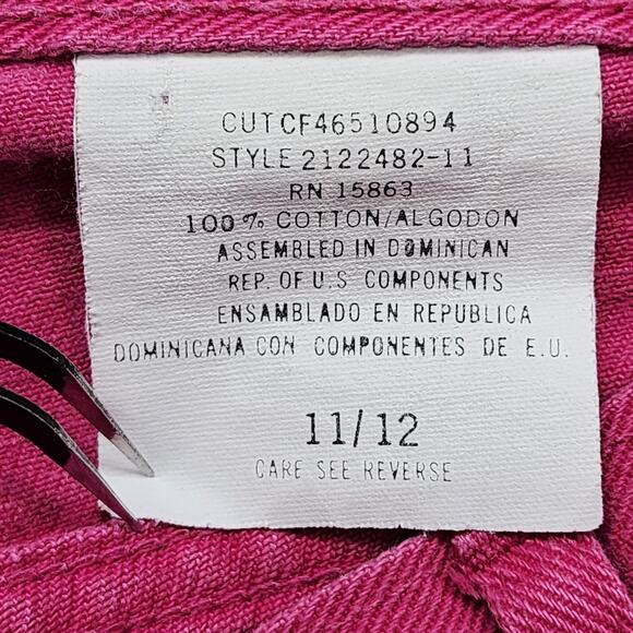 Vintage 90s Denim Republic Shorts Womens 11/12 Pink High Rise Double Button - Picture 5 of 12